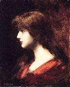 Jean-Jacques Henner Head of a Girl oil on canvas
